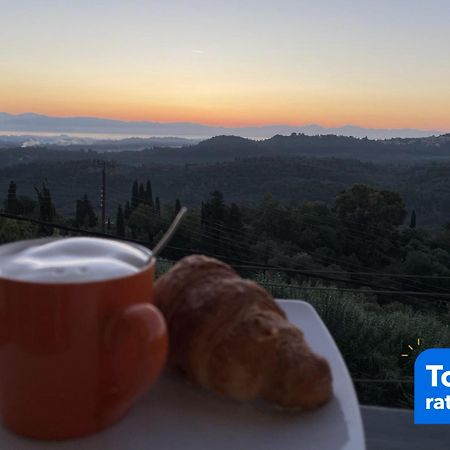 Schoenes Familienappartement In Pelekas, Corfu Mit Meerblick Dış mekan fotoğraf