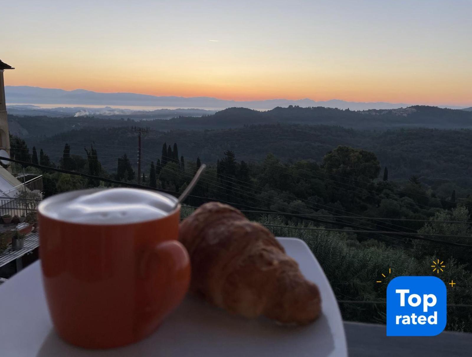 Schoenes Familienappartement In Pelekas, Corfu Mit Meerblick Dış mekan fotoğraf