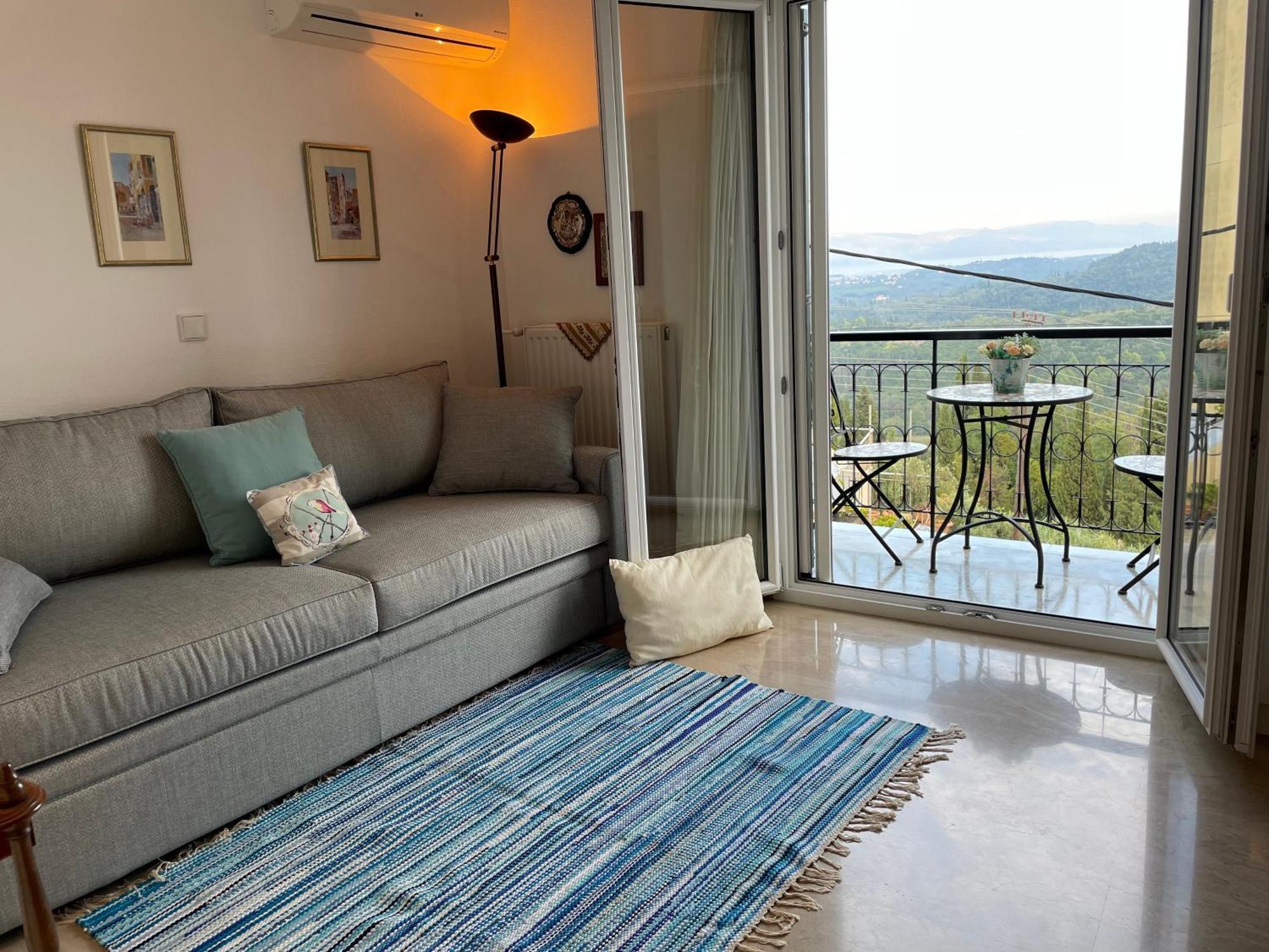 Schoenes Familienappartement In Pelekas, Corfu Mit Meerblick Dış mekan fotoğraf